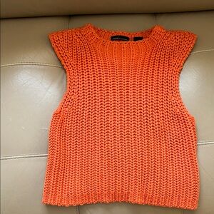 Moda International Orange Knit Sleeveless Top